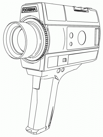 SUPER 8 LARGE HAND CAMERA COLORING PAGE | Wecoloringpage
