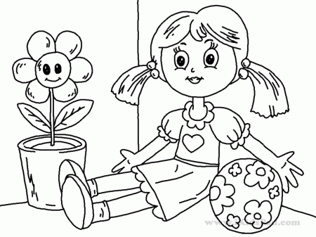 Free printable dolls coloring book for kids