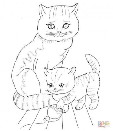 Cute Kitten coloring page | Free Printable Coloring Pages