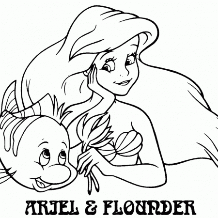 ariel and flounder coloring pages - High Quality Coloring Pages