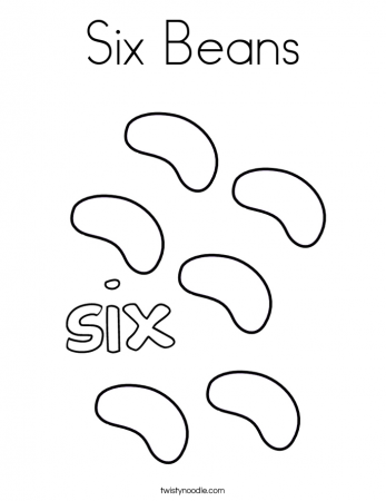 Six Beans Coloring Page - Twisty Noodle