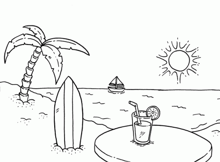 Coloring Pages Of Beaches - High Quality Coloring Pages