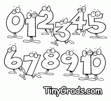 Numbers Coloring Pages 0,1,2,3,4,5,6,7,8,9 and 10