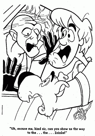 Shaggy and Scooby Yelling Scooby Doo Coloring Pages