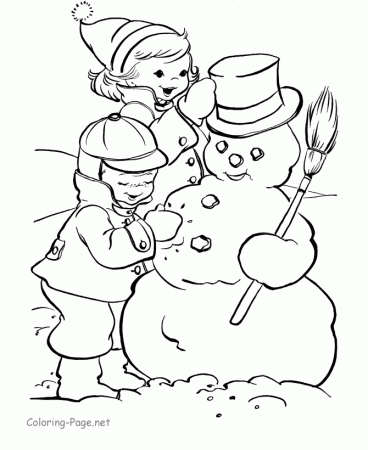 Christmas Coloring Pages - Printable Snowman