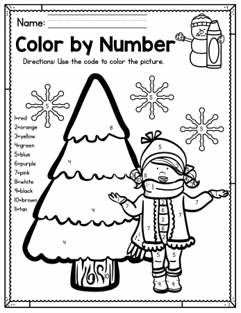 FREEBIE Winter Color by Number Printable - Made By Teachers