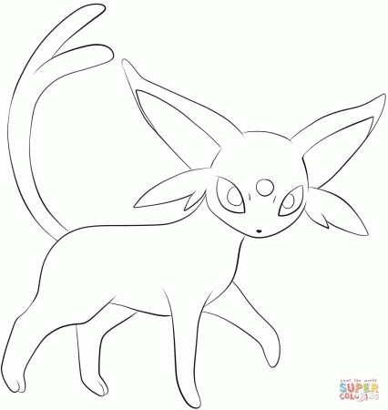 Espeon coloring page | Free Printable Coloring Pages