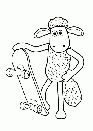 Sheep Play Skateboard Coloring Pages For Kids #bvi : Printable ...