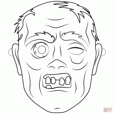 Zombie Mask coloring page | Free Printable Coloring Pages