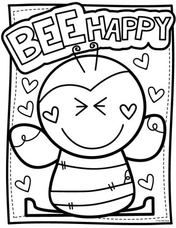 Bee Happy | Bee coloring pages, Valentine coloring pages, Valentines day coloring  page