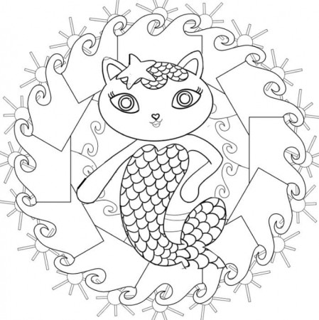 Pretty MerCat Coloring Page - Free Printable Coloring Pages for Kids