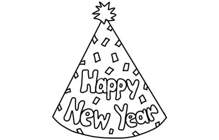 The gallery for --> New Years Hat Coloring Page