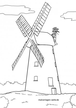 Coloring page windmill - free coloring pages