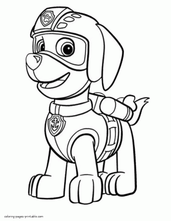Print Paw Patrol coloring pages. Zuma || COLORING-PAGES-PRINTABLE.COM