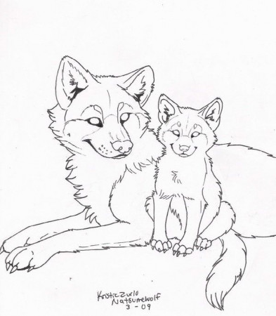 FREE Wolf and Pup Line Art | Wolf sketch, Animal sketches, Canine art