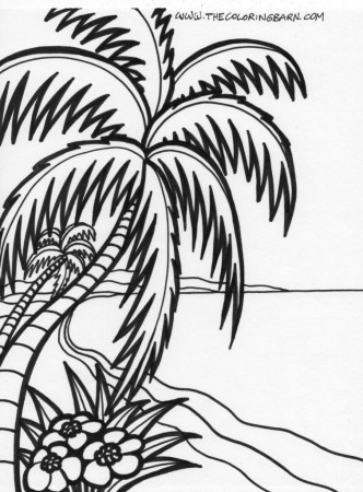 Coloring Pages: Palm Tree Printable Coloring Pages Beach Themed ...