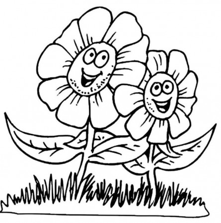 cute coloring pages of flowers cute little cat with spring flower ...