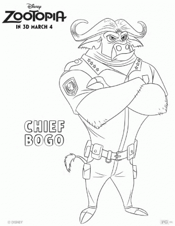 Zootopia Coloring Pages Chief Bogo