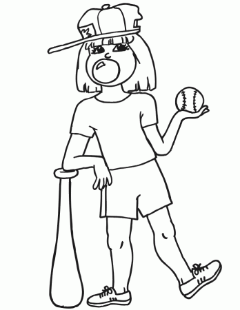 Softball - Coloring Pages for Kids and for Adults