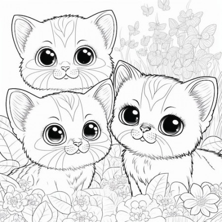 50 Coloring Pages of Cute Cats for Kids Coloring Pages - Etsy