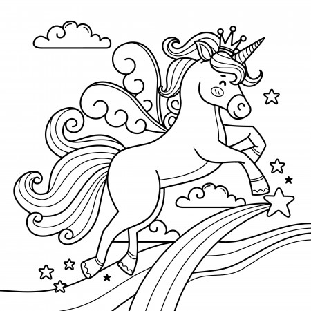 cute unicorn coloring page