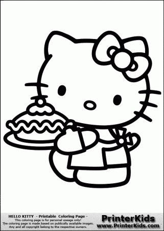 Cake Hello Kitty Coloring Pages - Get Coloring Pages