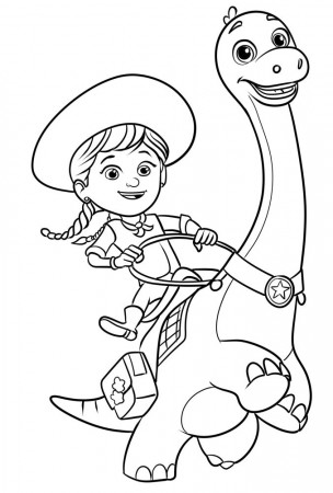 Min, Clover from Dino Ranch coloring page