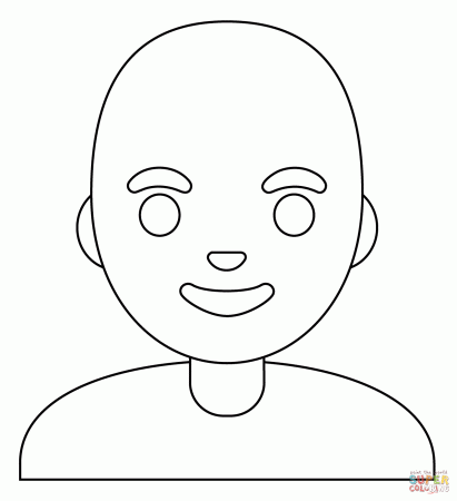 Man Bald Emoji coloring page | Free Printable Coloring Pages