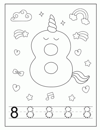 Premium Vector | Unicorn number coloring page for little students