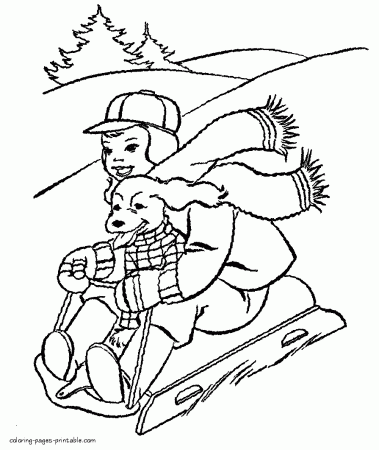 Winter coloring pages for kids