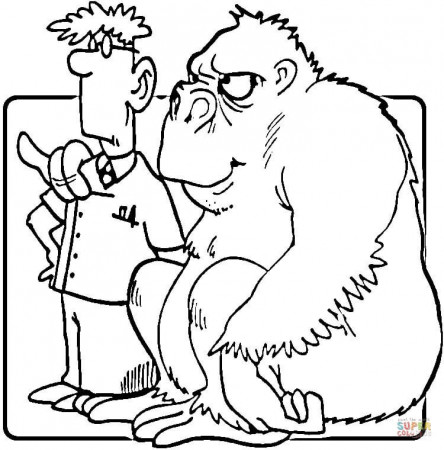 Gorilla to Veterinarian: "Are you my friend?" coloring page | Free ...