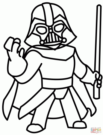 Chibi Vader coloring page | Free Printable Coloring Pages