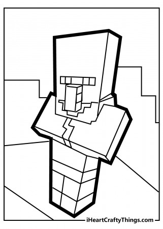 Minecraft villager coloring pages