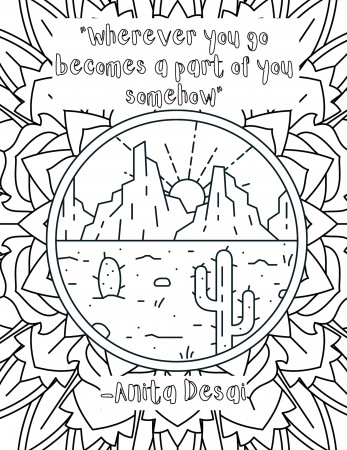 Travel Color Page Printable Desert Coloring Book Pages for - Etsy