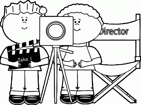 Kids Directing Behind Movie Camera Clip Art Kids Directing Kids We ...