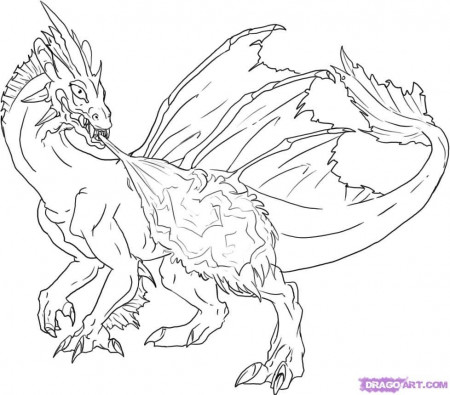 Coloring Pages Of Dragons Breathing Fire - High Quality Coloring Pages