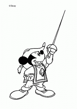 Mickey Mouse coloring pages - Mickey Mouse the musketeer