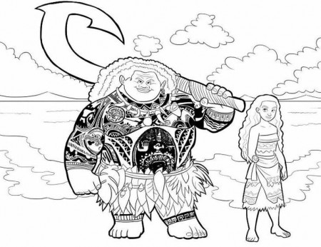 coloring page Moana and Maui | Coloring pages | Pinterest | Maui ...