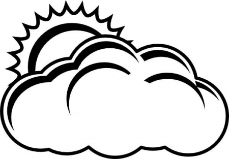 The Sun Hiding Behind Clouds Coloring Page - NetArt | Coloring pages, Color,  Clouds