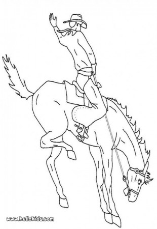 Bucking Bronco Coloring Page - Coloring Pages For All Ages