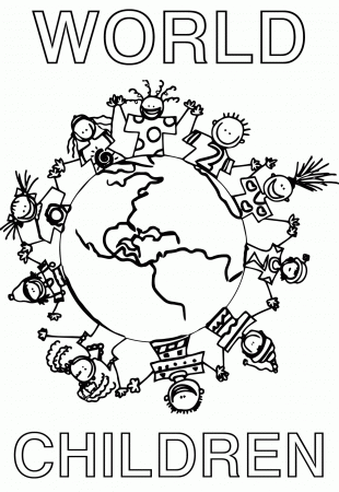 World Childrens Coloring Page | Wecoloringpage