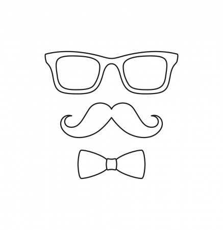 Coloring page with Mustache, Bow Tie, and Glasses for kids 9955832 Vector  Art at Vecteezy