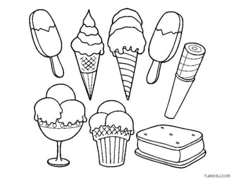 Ice Creams Coloring Page » Turkau