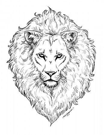 Mighty Lion COLORING Page DIGITAL File Curly Mane - Etsy