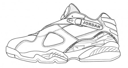 coloring pages of jordan shoes - Clip Art Library