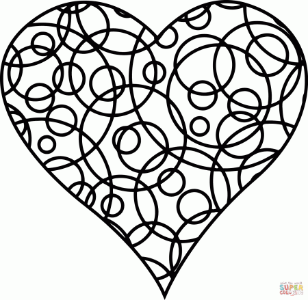 Patterned Heart Coloring Page Free Printable Pages Roses And Hearts  Valentine Mandala Sheets Cute Flower To Day — oguchionyewu