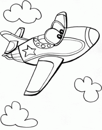 Preschool Printable Airplane Coloring Pages