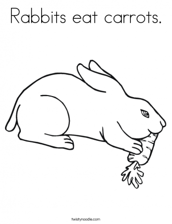 Rabbits eat carrots Coloring Page - Twisty Noodle