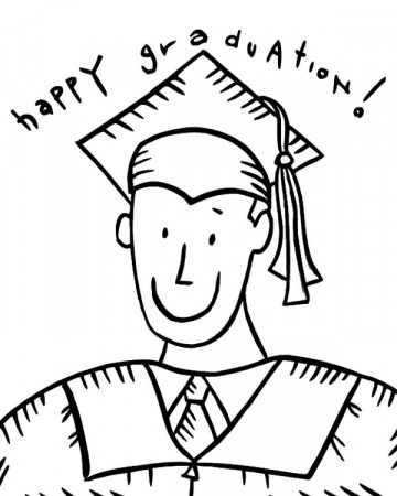 Happy Graduation Boy Coloring Page