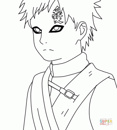 Gaara from Naruto coloring page | Free Printable Coloring Pages